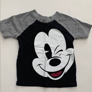 Disney Mickey Mouse Black and Gray T-Shirt 18 Months